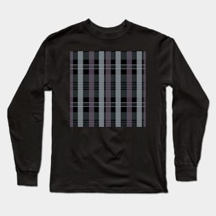 Grunge Aesthetic Artair 1 Hand Drawn Textured Plaid Pattern Long Sleeve T-Shirt